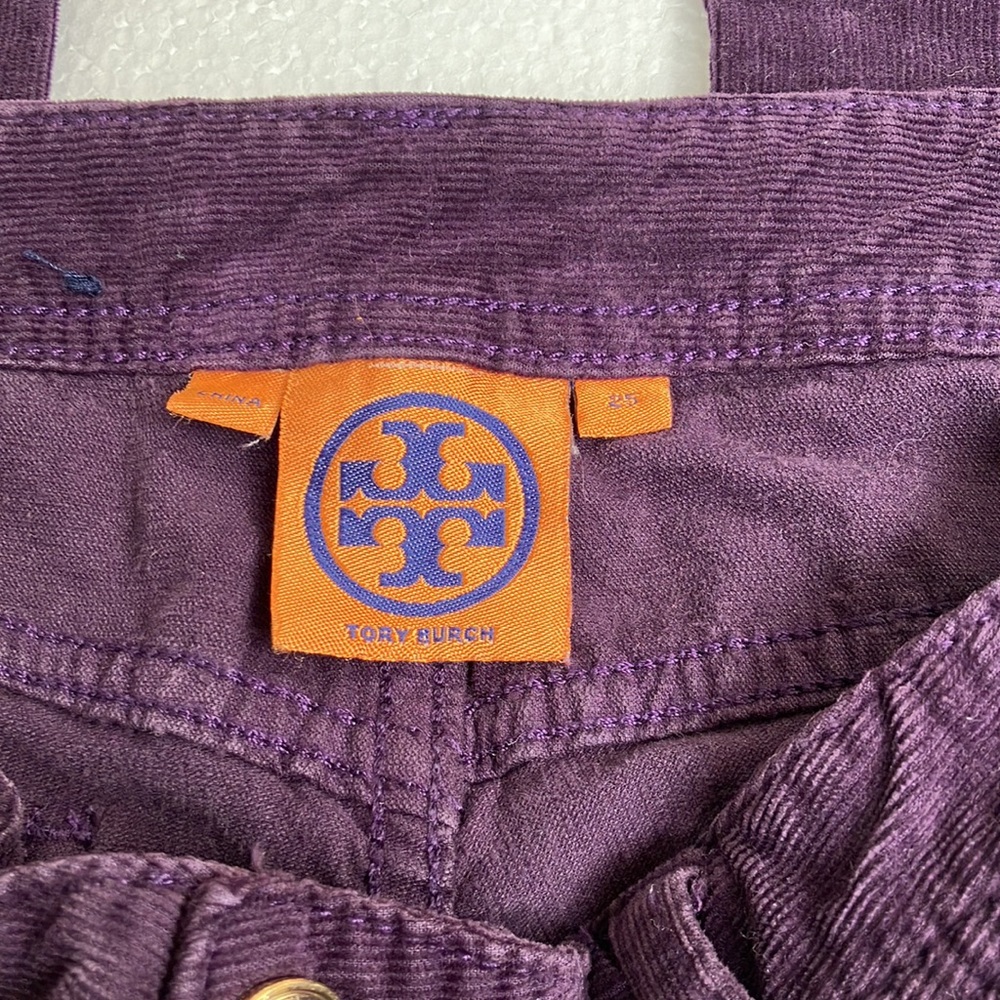 Tory Burch corduroy purple  pants size 25 Super skinny Jean style 32111218 - Picture 7 of 10